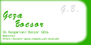 geza bocsor business card
