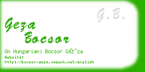 geza bocsor business card